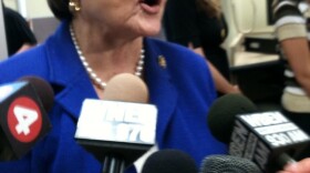 Congresswoman Louise Slaughter talks with reporters about BP oil spill