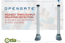 A promotional image from ceia-usa.com featuring the OpenGate weapons detection pillars.