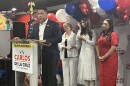 Carlos De La Cruz declares victory Tuesday night at Retama Park after winning the Republican runoff in Texas Congressional District 35.