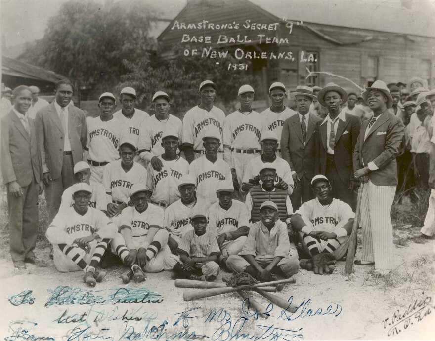 Louis Armstrong's Secret 9 baseball team, New Orleans, 1931