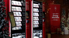 The Giving Machine is located in the Fountain Square Mall on the first floor.
