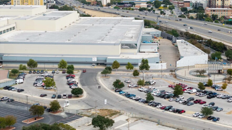 The Henry B. Gonzalez Convention Center and Interstate 37 seen on Oct. 26, 2026.
