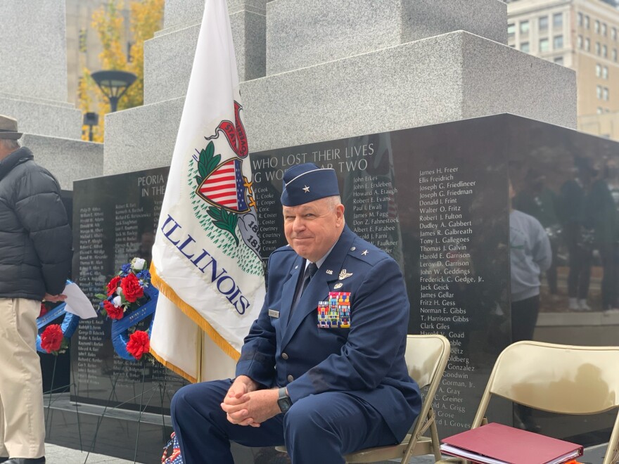 A Veterans Day memorial drew a large crowd on Thursday, Nov. 11 in Downtown Peoria.