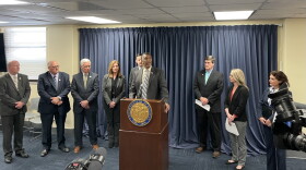 Aaron Thompson-Kentucky Council on Postsecondary Education President at healthcare worker news briefing