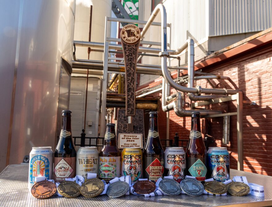 Missouri Beer Cup medals and “Brewery of the Year” trophy for Boulevard Brewing Co.