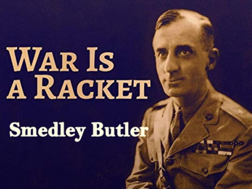 Audiobook cover, 'War Is A Racket' by Smedley Butler.
