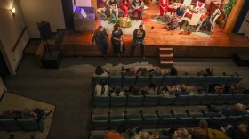 The cast and production team, including Executive Artistic Director Teresa Coleman Wash (center), hold a question and answer session with the audience after their performance of Fairview by Jackie Sibblies Drury, in conjunction with Undermain Theatre, at the Bishop Arts Theatre Center in Dallas on Saturday, Oct. 22, 2022.