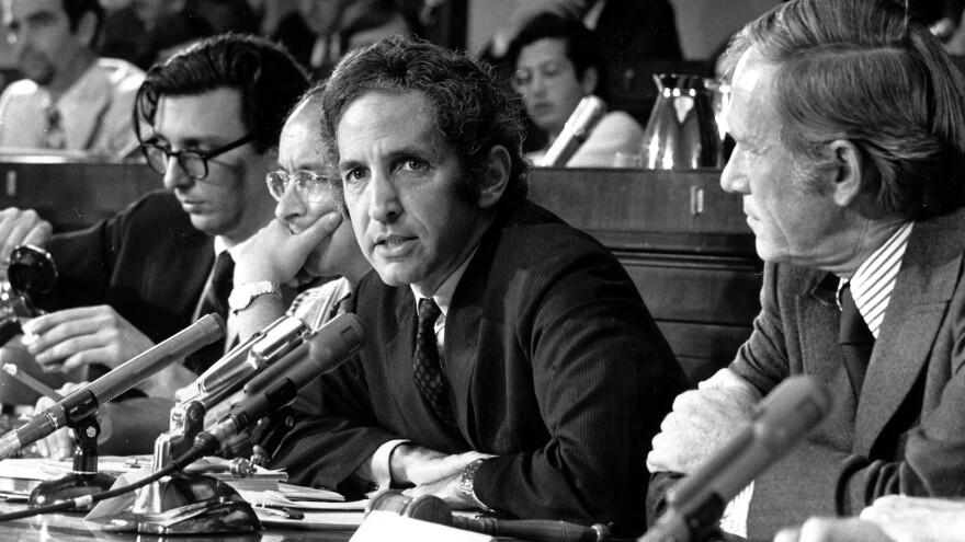 In this July 28, 1971 file photo, Daniel Ellsberg, former Defense Department researcher who leaked top-secret Pentagon papers to the press, speaks to an unofficial House panel investigating the significance of the war documents.