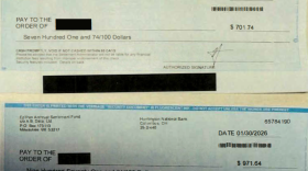 An FBI search of Philip DiGennaro house in Greece allegedly located multiple checks from the same class action settlements including three (pictured) from the EpiPen Antitrust Settlement Fund.