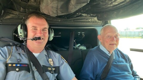 KSP Commissioner Phillip Burnett, Jr. with Ted Bassett, founder of Trooper Island