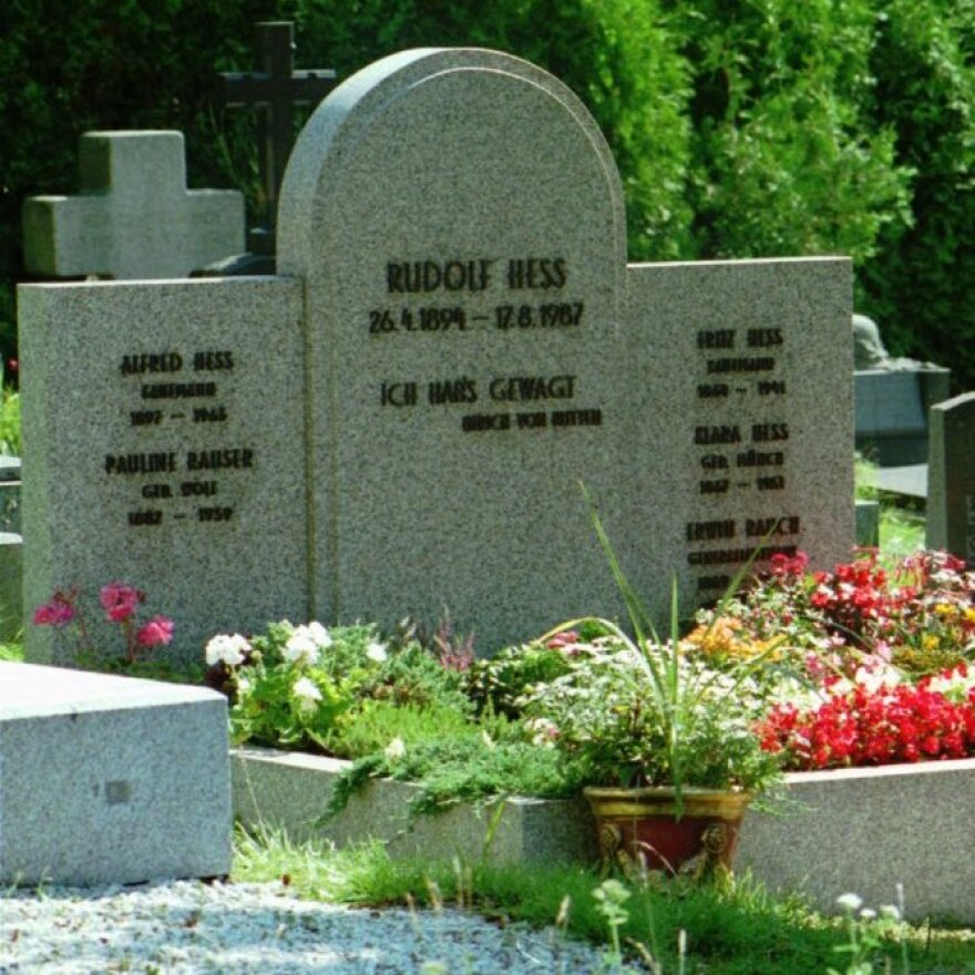 Prior to its destruction, the grave of Hitler-deputy Rudolf Hess.