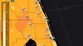 Map from the National Weather Service of Melbourne showing near record-breaking highs for February 