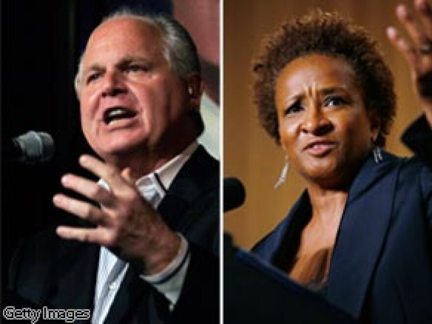 Conservative talk radio host Rush Limbaugh and comedian Wanda Sykes made columnist John Avlon's \"Wingnuts of the Week\" list.