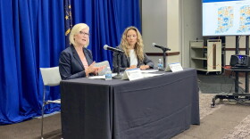 State Health Commissioner Dr. Kris Box, left, said there have been recent outbreaks of COVID-19 associated with the delta variant in four nursing homes, causing at least seven deaths.