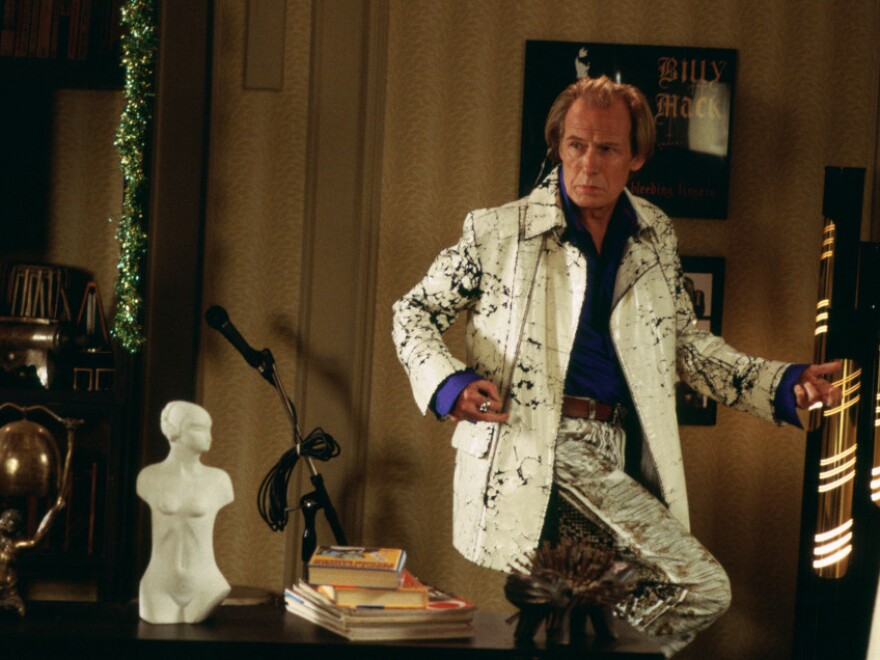 <p>Bill Nighy playing aging rocker Billy Mack in the 2003 romantic comedy <em>Love Actually</em>. </p>