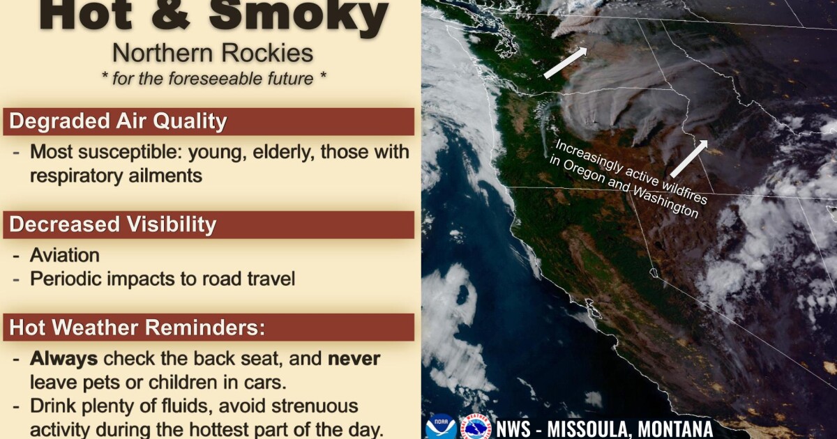 Hot, dry, smoky weather is here for the foreseeable future, meteorologist says