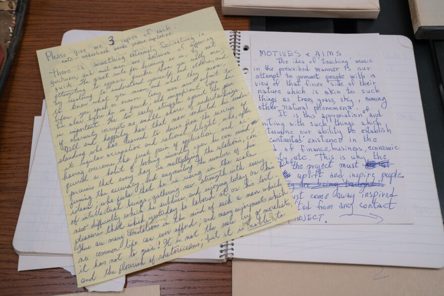 Pages from Rollins' notebooks: "Motives + Arms" and a meditation on quickness.