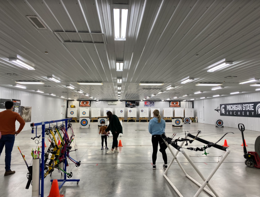 Patrons training in the archery range at the Demmer Center.