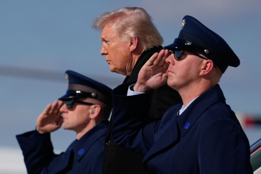 President Donald Trump arrives on Air Force One, Wednesday, March 18, 2026, at Joint Base Andrews, Md., after attending the casualty return at Dover Air Force Base, Del., for the six crew members of an Air Force refueling aircraft who died when their plane crashed in western Iraq while supporting operations against Iran.