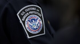 This file photo shows a customs agent's patch for the U.S. Customs and Border Protection agency on Oct. 27, 2017, at John F. Kennedy International Airport in New York.