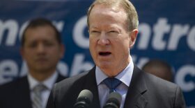 In this March 6, 2017 file photo William Brownfield, assistant secretary for International Narcotics and Law Enforcement Affairs, speaks during a joint press conference with Guatemala's President Jimmy Morales at the inauguration of a women's jail in Fraijanes, Guatemala. (Moises Castillo, file/AP)