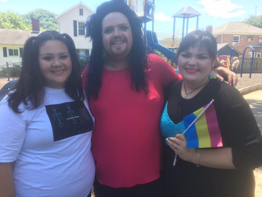 Rachel Daniels, her sister Isabella, and a friend at Pikeville Pride