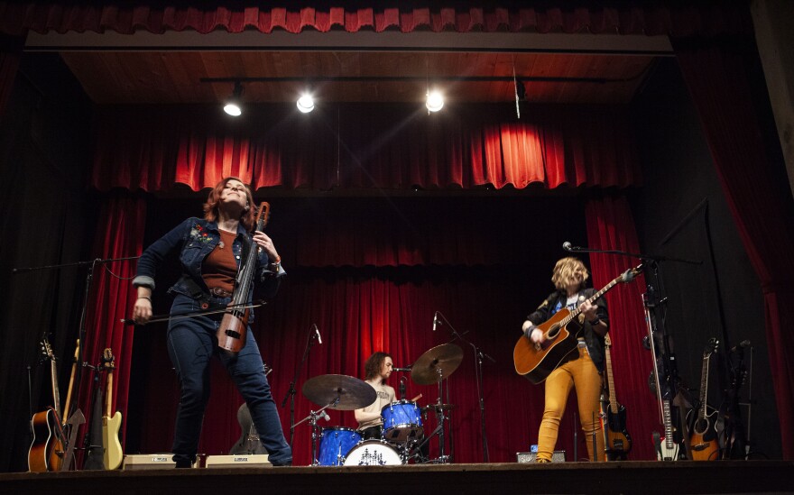 From left to right, Katie Larson, Michael Dause, and Sav Buist make up The Accidentals. 