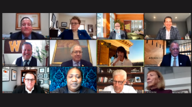 A screenshot from a virtual meeting with 12 participants.