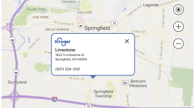 A screenshot of the current Kroger store's location, from the Kroger website.