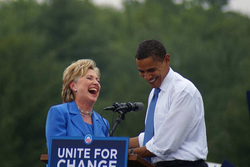 Hillary Clinton and Barack Obama in 2008.