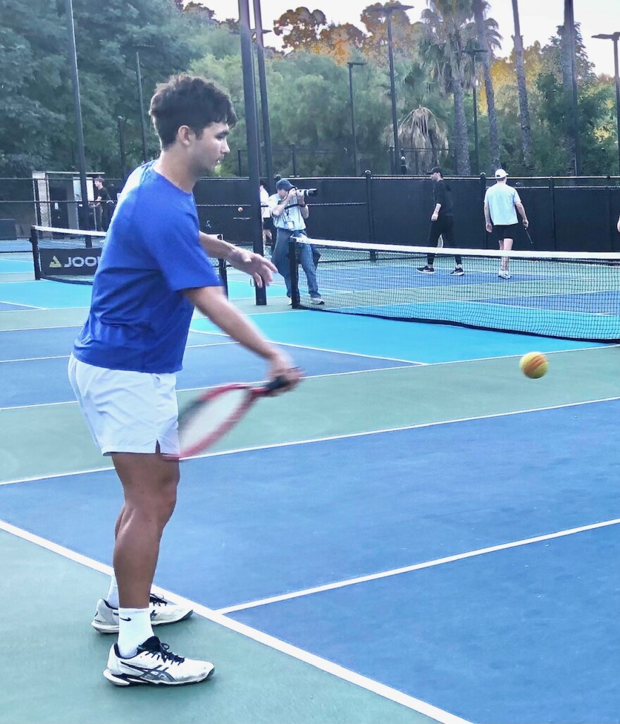 TYPTI uses a foam balll that's a little bigger than a baseball.