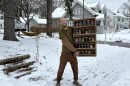 Robin Greenfield carried his foraged pantry with him as he visited Milwaukee this week.