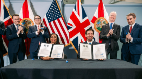 Governor Ron DeSantis with UK Secretary of State for Business and Trade Kemi Badenoch, MP.