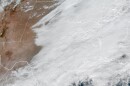 NOAA satellite image show all of Texas under a cloudy sky on Monday, Dec. 1, 2025, except for the western one-third of the state