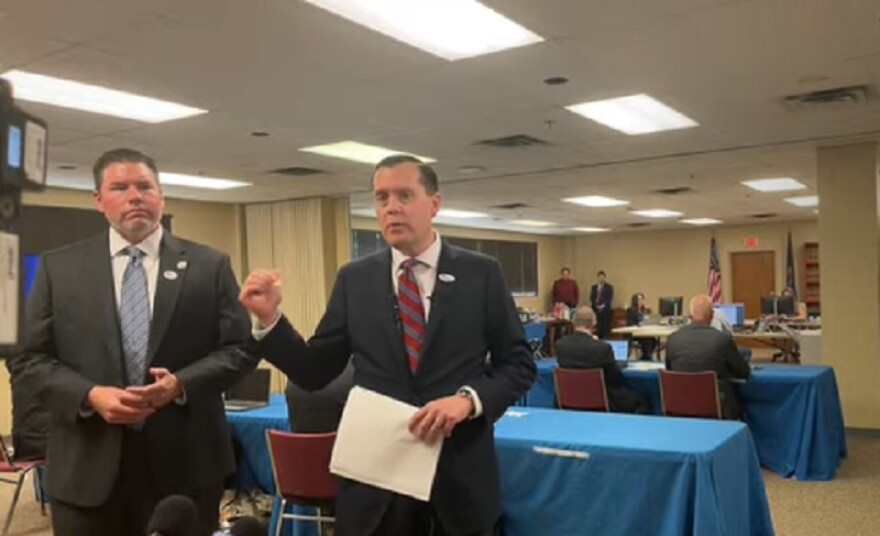 Kentucky Attorney General Russell Coleman addressing election integrity efforts on election day.