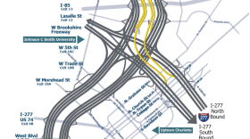 I-77 toll lanes map at I-277. 