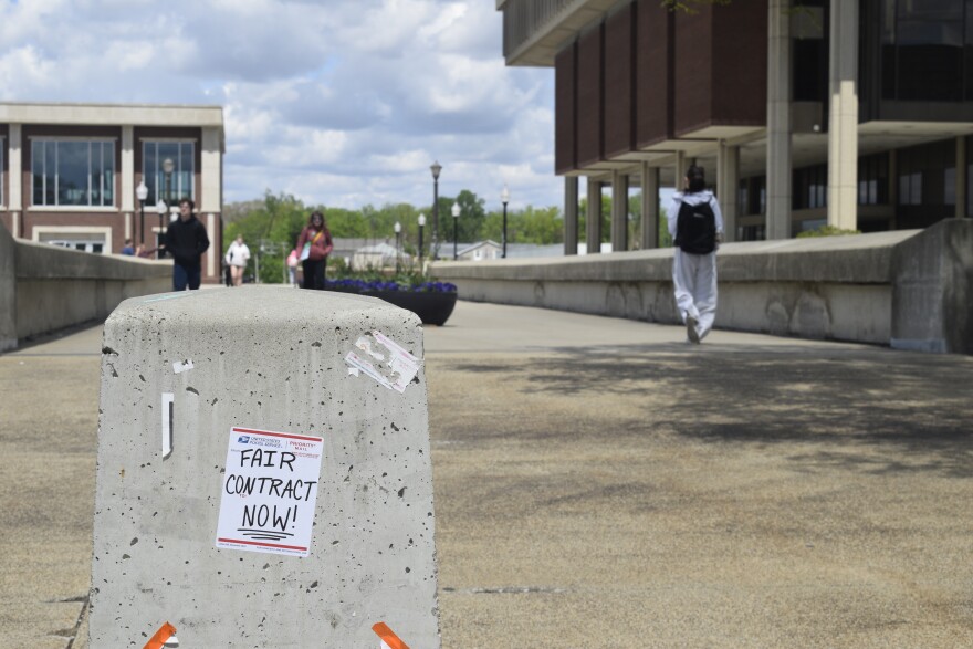 Building, grounds and dining workers at Illinois State University have been on strike since April 8. A McLean County judge shot down the union's effort to stop temporary workers from performing janitorial duties on campus during work stoppages.