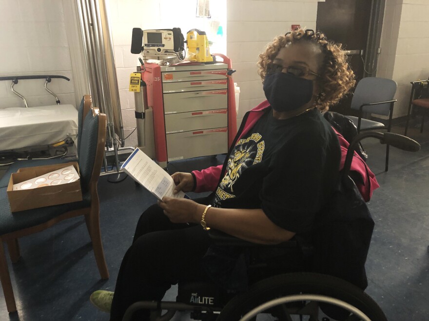 Beverly Terry shortly after receiving her COVID-19 vaccination. Her husband, Douglas Terry, who is a Vietnam veteran, also was vaccinated and plans on encouraging others to get their vaccine.