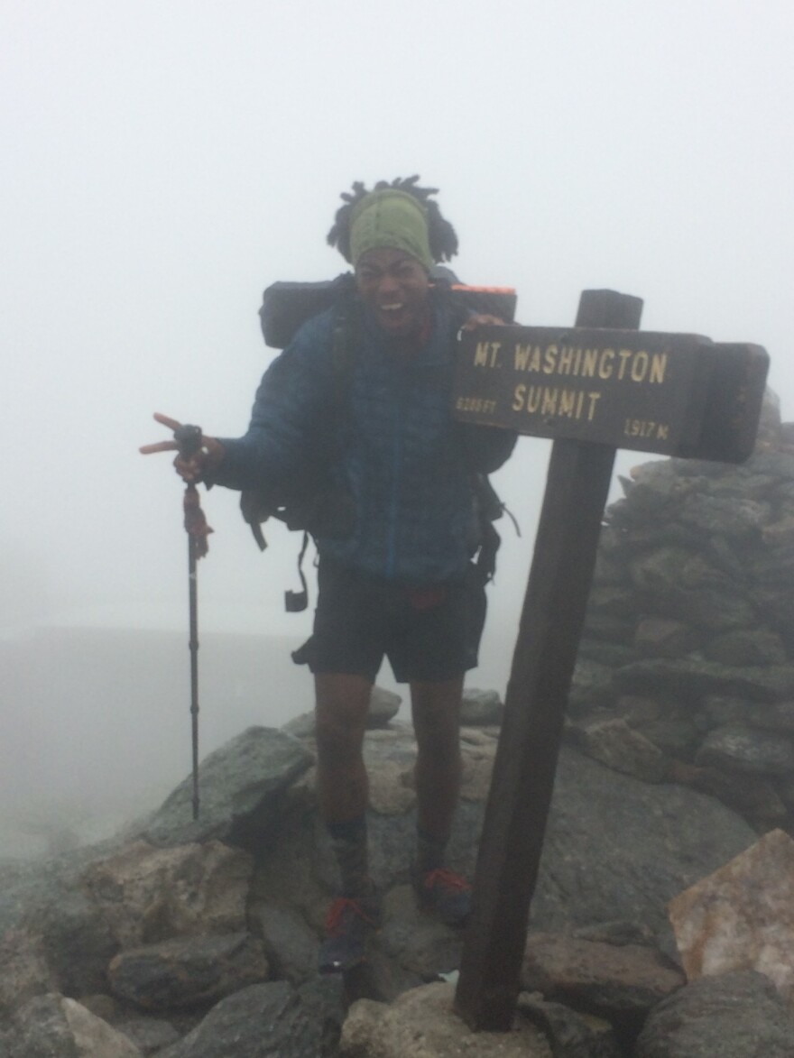 Joseph "General Hendrix" Robinson on Mount Washington, during his thru-hike of the Appalachian Trail