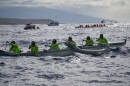A Molokaʻi crew, seen here in the foreground, during the starting portion of Na Wahine O Ke Kai in 2024.