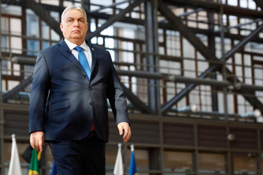 Hungary's Prime Minister Viktor Orban arrives for the EU summit at the European Council building in Brussels, Thursday, March 19, 2026. (Geert Vanden Wijngaert/AP)