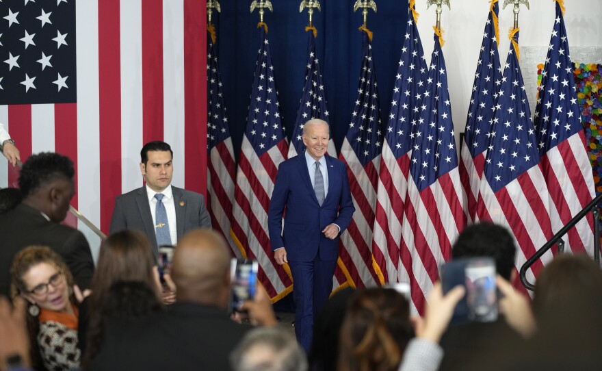 President Joe Biden speaks about health care and prescription drug costs at the University of Nevada, Las Vegas, Wednesday, March 15, 2023, in Las Vegas.
