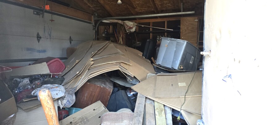 Entrance to the garage.