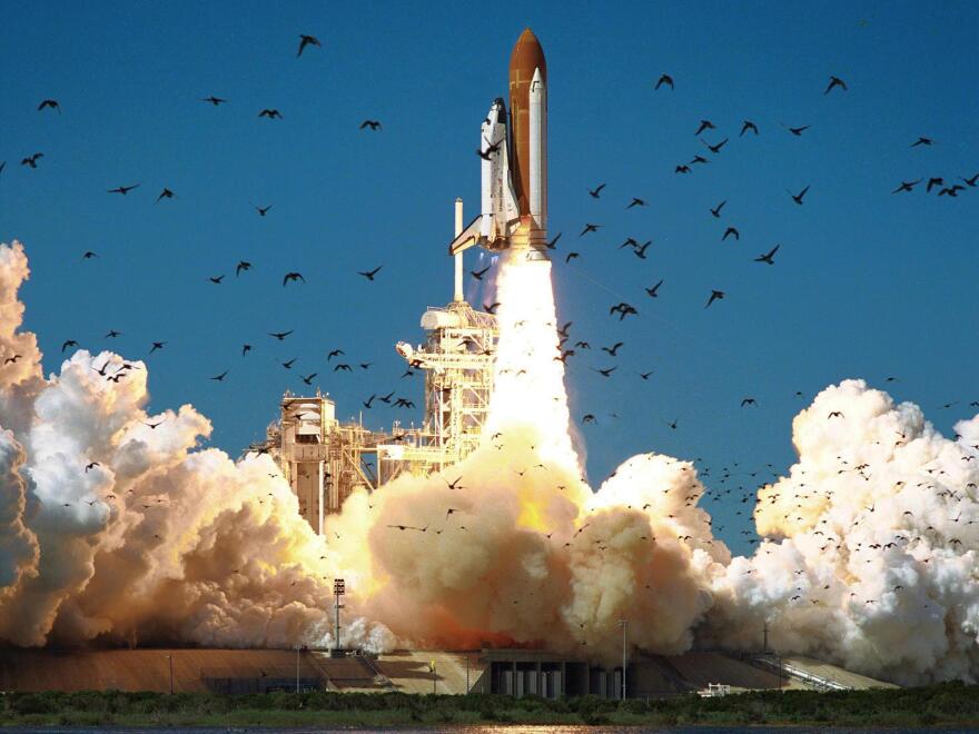 The Challenger liftoff