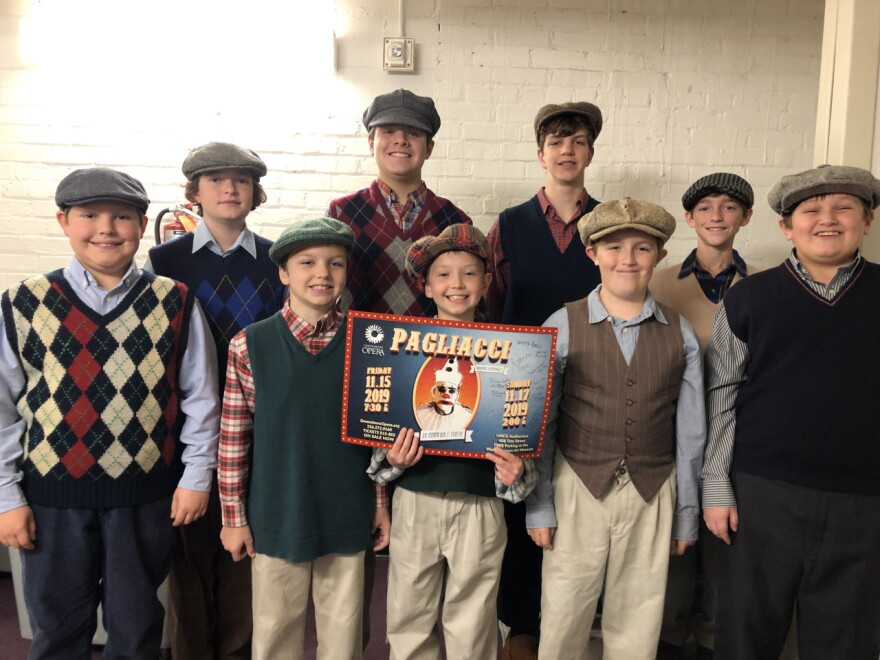 The Burlington Boys Choir after one of their performances with Greensboro Opera for the production of 'Pagliacci.'