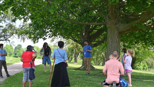 Residents gather for Ann Arbor's TREEducation program.