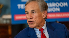 Gov. Greg Abbott speaks to the Texas Classrooms Commission inside the Governor’s mansion in Austin on Aug. 10, 2026.
