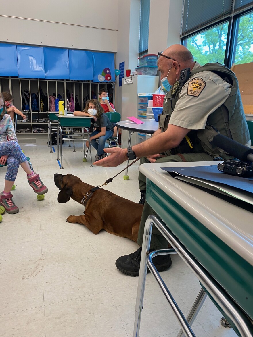 Bane doing some sniffing of students at Winter Park.