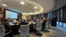 CFCC President Jim Morton addresses the Board of Trustees on Thursday, January 20.
