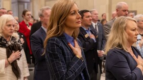 Shelley Zumwalt, Oklahoma Secretary of Tourism, at a Medal of Honor ceremony at the Oklahoma State Capitol in April 2024.